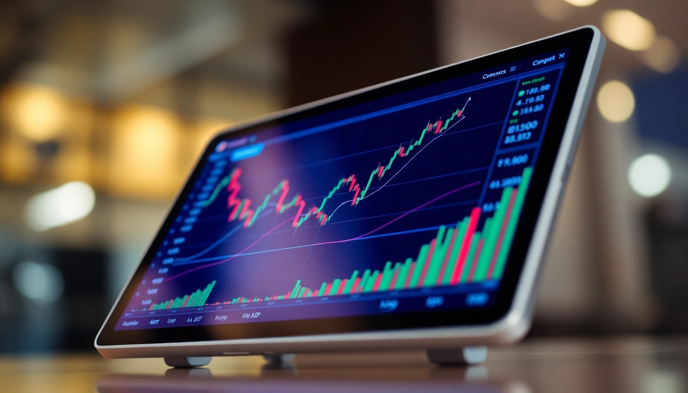 Visual of the aicoin官网 platform featuring real-time cryptocurrency charts and market data on a sleek device, emphasizing security and performance for investors.
