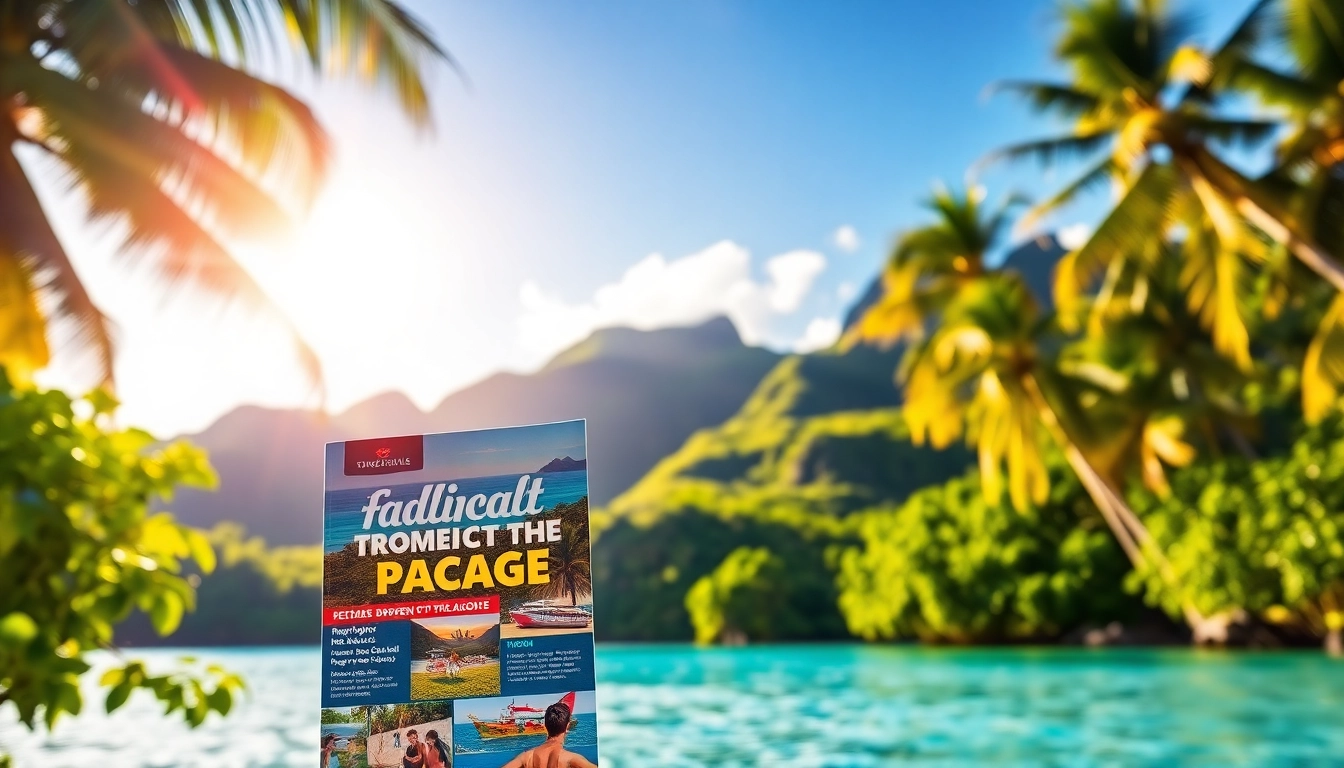 Beautiful package tour brochure showcasing Bali's scenic beaches and lush landscapes for travelers seeking vacation deals.